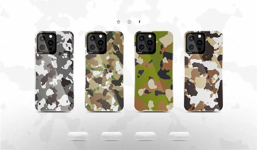 iPhone 13 Kamuflaj Tasarımlı Kılıf - Kajsa Camo Kapak