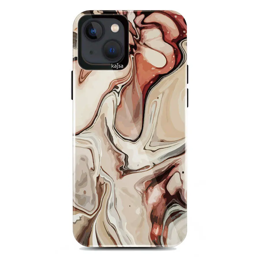 iPhone 13 Kılıf, Ebru Desenli İnce Yapı - Kajsa Lava Kapak