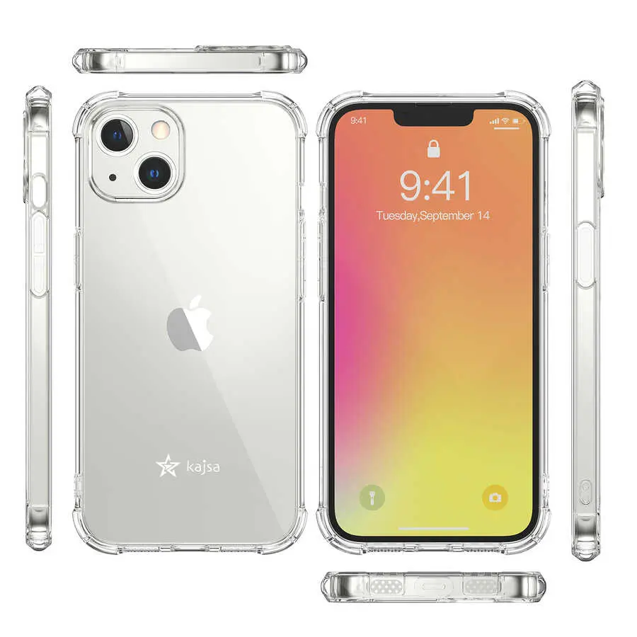 iPhone 13 Şeffaf Kılıf, Airbag Köşeli ve Kablosuz Şarj Uyumlu - Kajsa Transparent