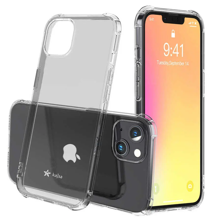 iPhone 13 Şeffaf Kılıf, Airbag Köşeli ve Kablosuz Şarj Uyumlu - Kajsa Transparent