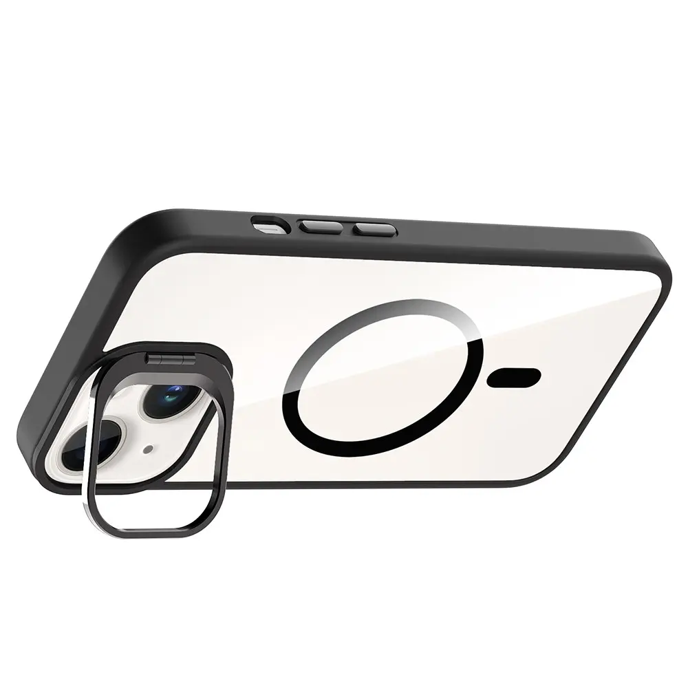 iPhone 13 MagSafe Uyumlu Standlı Şeffaf Kılıf - Zore Etro