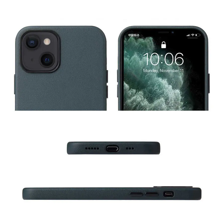 iPhone 13 Deri Kılıf, Kablosuz Şarj Uyumlu - Zore Eyzi