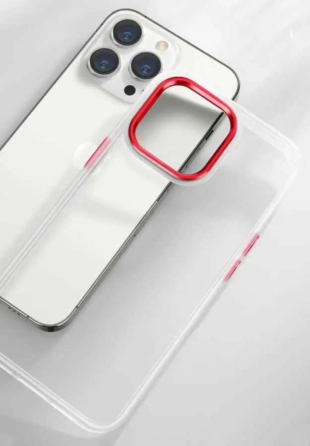 iPhone 13 Şeffaf Arka Yüzeyli Kılıf - Zore Krom Kapak