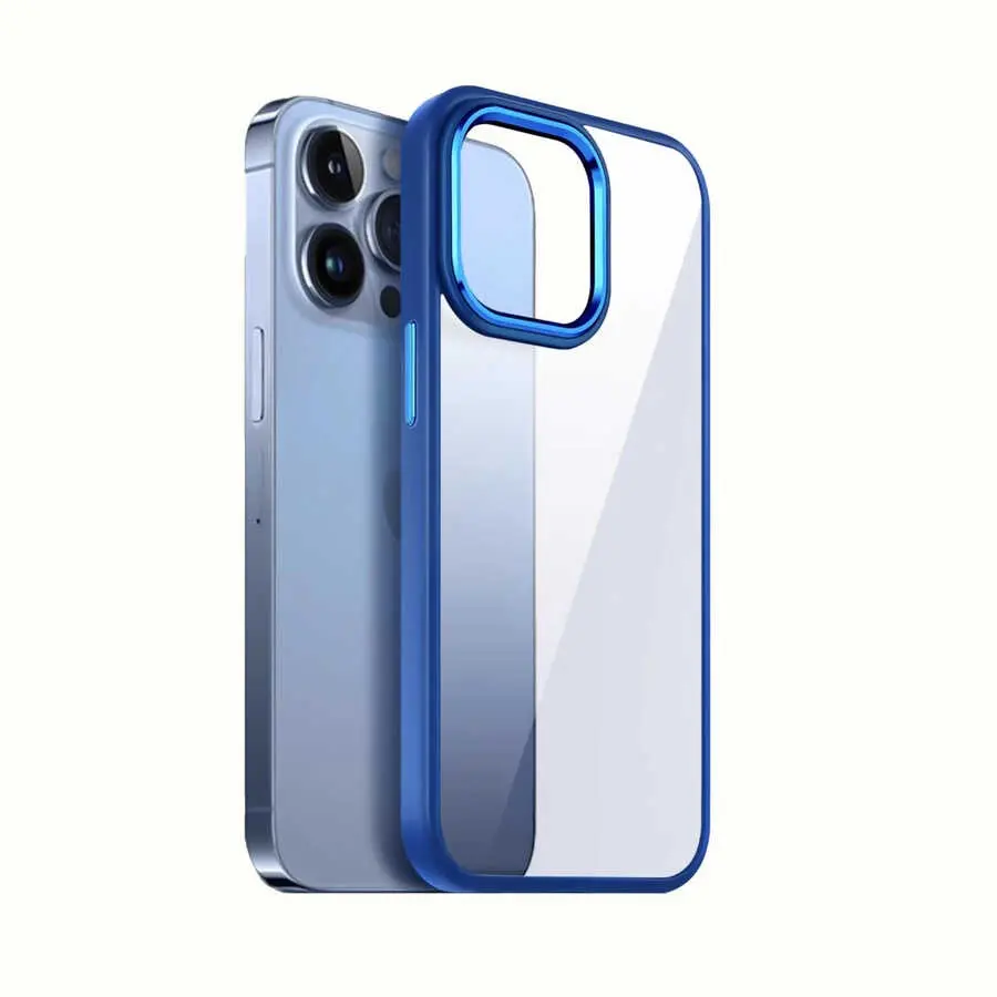 iPhone 13 Şeffaf Arka Yüzeyli Kılıf - Zore Krom Kapak
