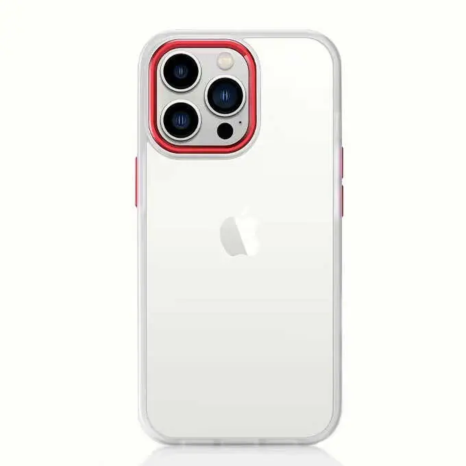 iPhone 13 Şeffaf Arka Yüzeyli Kılıf - Zore Krom Kapak
