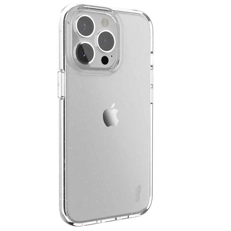 iPhone 13 Pro Şeffaf Simli Kılıf, Kamera Korumalı - Ugly Rubber Vogue