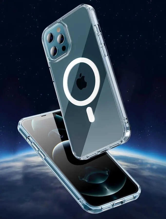 iPhone 13 Pro MagSafe Uyumlu Şeffaf Kılıf - Wiwu Magnetic Crystal
