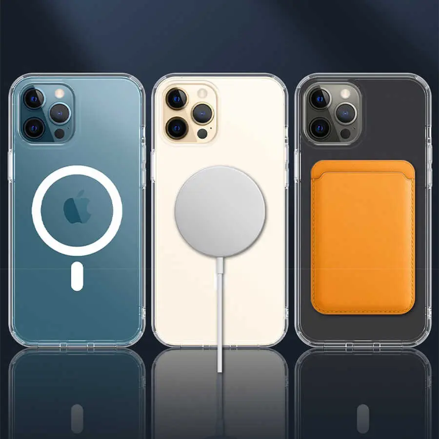 iPhone 13 Pro MagSafe Uyumlu Şeffaf Kılıf - Wiwu Magnetic Crystal