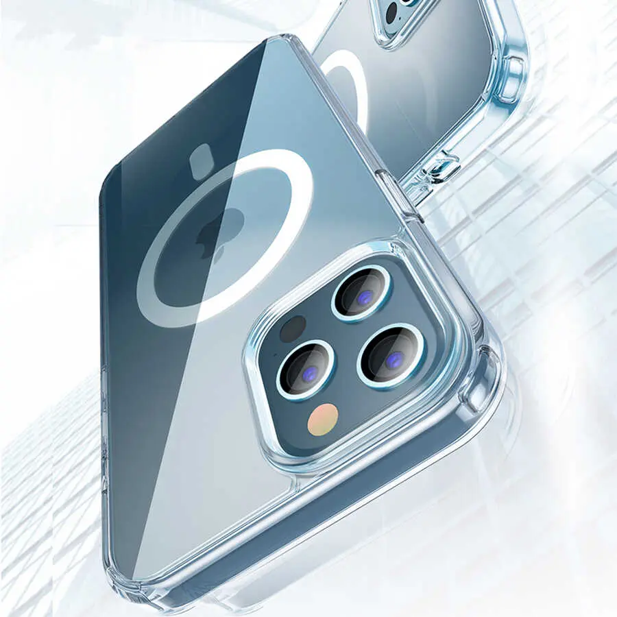 iPhone 13 Pro MagSafe Uyumlu Şeffaf Kılıf - Wiwu Magnetic Crystal