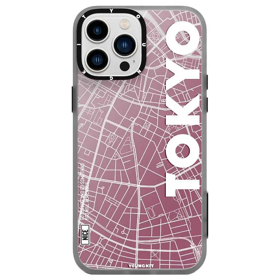 iPhone 13 Pro Kılıf, Şehir Desenli Darbe Emici Kapak - YoungKit World Trip