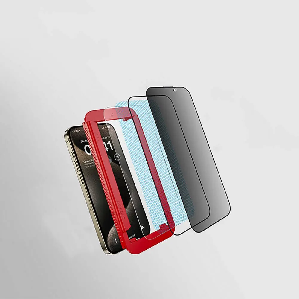 iPhone 13 Pro Max Gizlilik Ekran Koruyucu + Uygulama Aparatı - Casebang Privacy