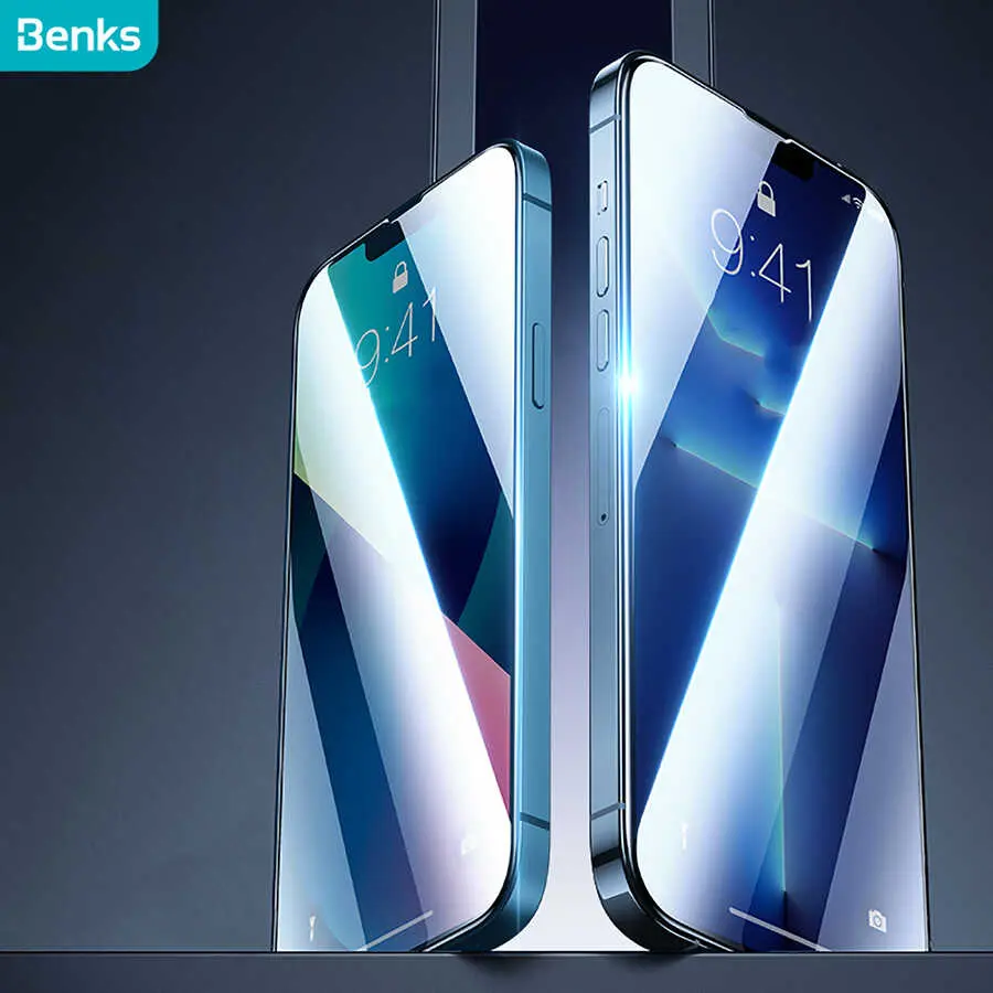 iPhone 13 Pro Max Mat Ekran Koruyucu, Parmak İzi Bırakmayan Cam - Benks