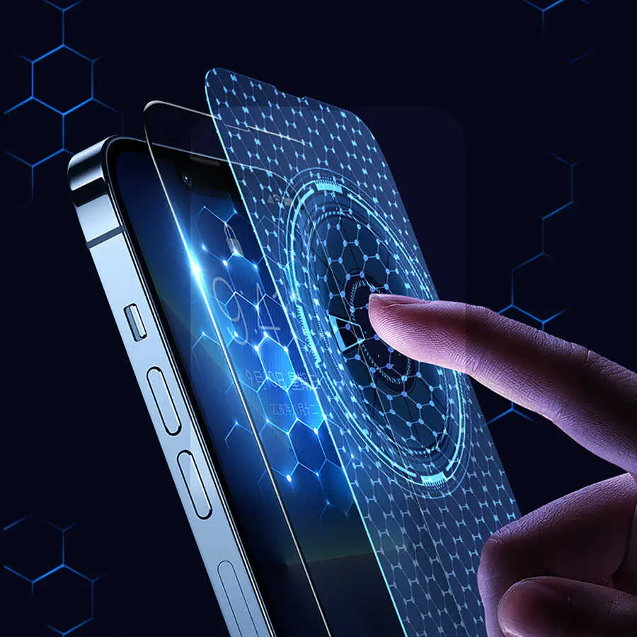 iPhone 13 Pro Max Mat Ekran Koruyucu, Parmak İzi Bırakmayan Cam - Benks