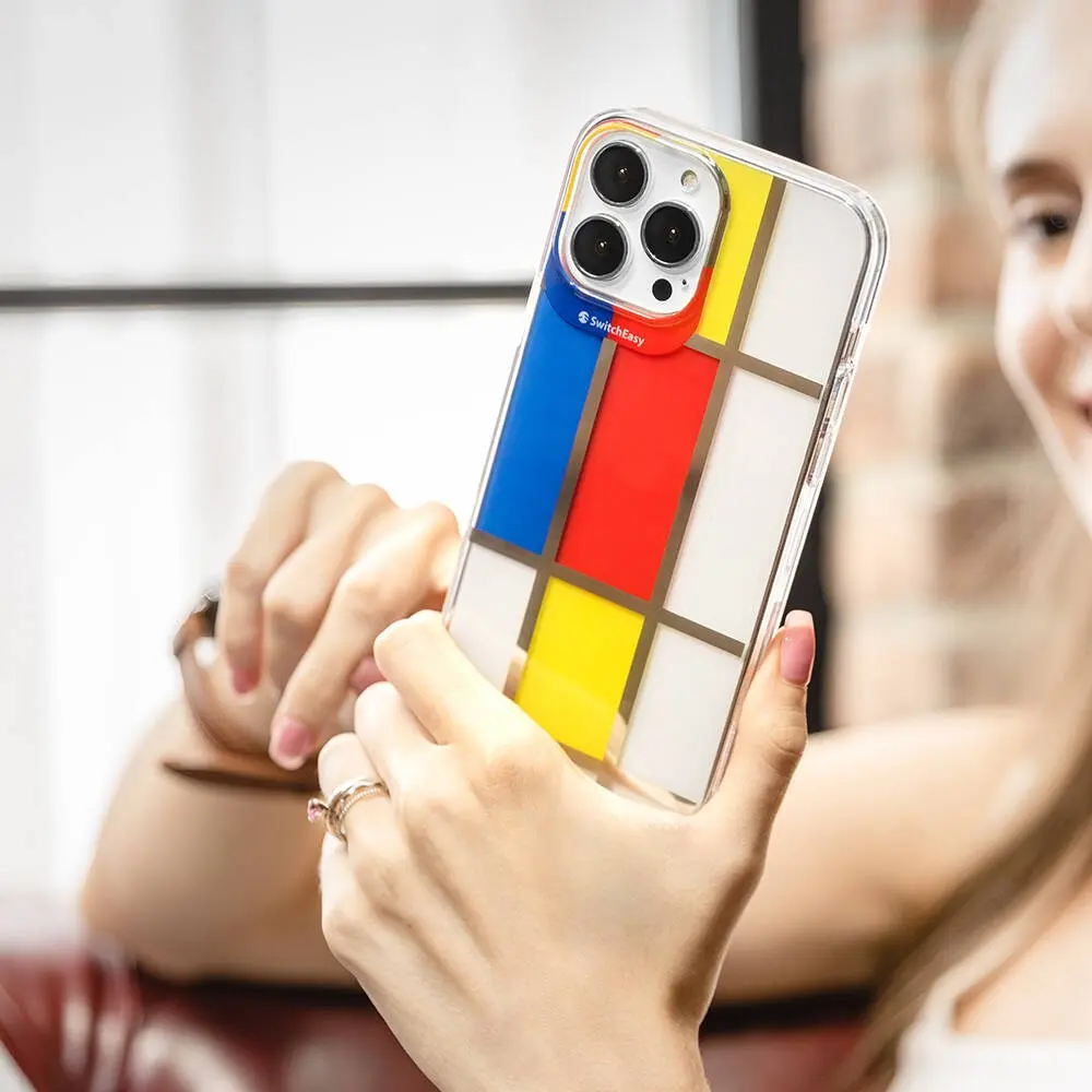 iPhone 13 Pro Max Lisanslı Sanat Baskılı Kılıf - Switcheasy Artist Mondrian