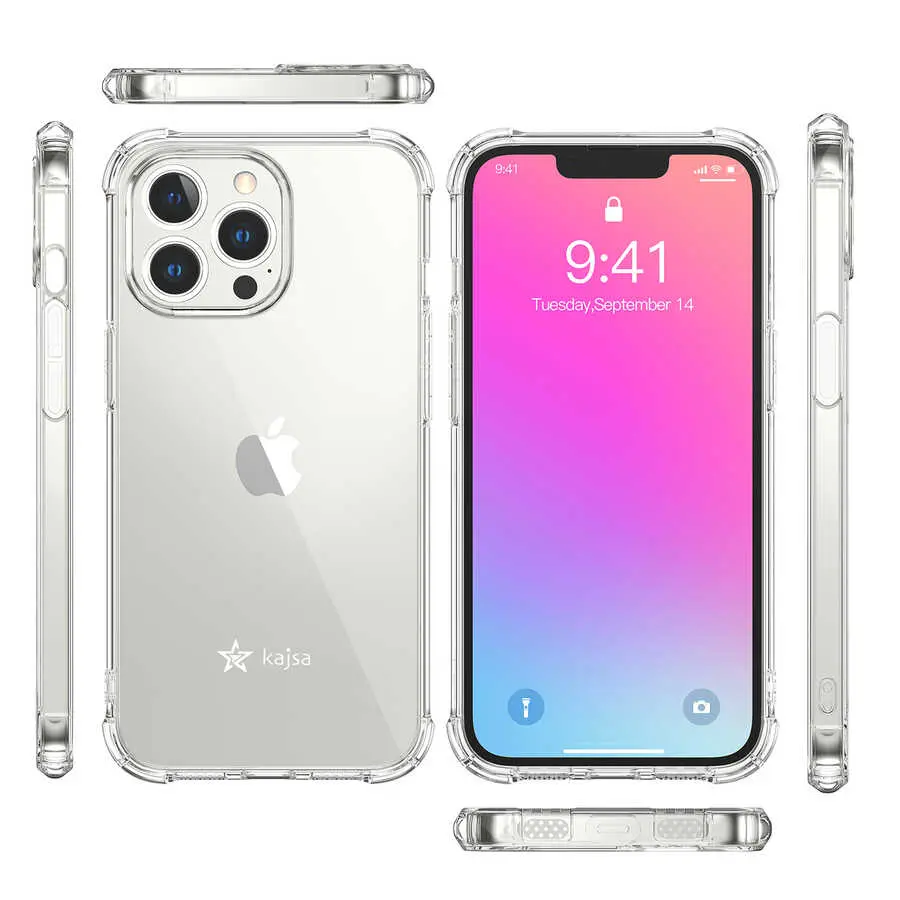 iPhone 13 Pro Max Şeffaf Kılıf, Airbag Köşeli - Kajsa Transparent