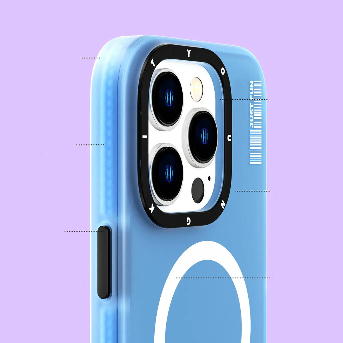 iPhone 13 Pro Max MagSafe Uyumlu Şeffaf Kılıf - Youngkit Colored Sand