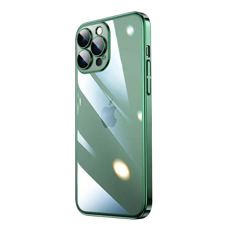 iPhone 13 Pro Max Şeffaf Arka Yüzeyli Renkli Çerçeveli Kılıf - Zore Riksos
