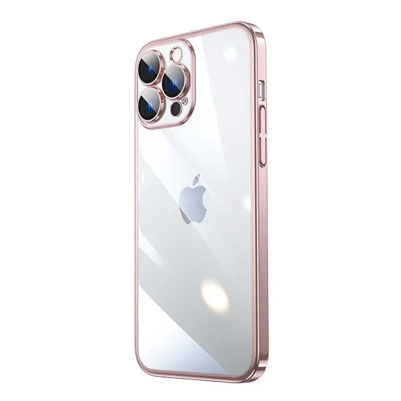 iPhone 13 Pro Max Şeffaf Arka Yüzeyli Renkli Çerçeveli Kılıf - Zore Riksos