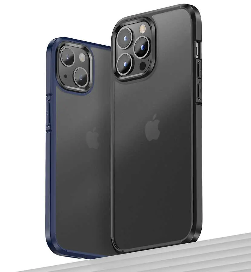 iPhone 13 Pro Max Kılıf, Mat Buzlu Yüzeyli ve Kamera Korumalı - Wlons H-Bom