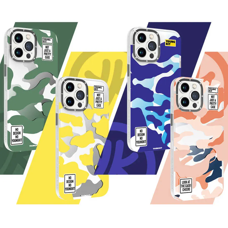 iPhone 13 Pro Max Kamuflaj Desenli Kılıf - YoungKit Kamuflaj Serisi