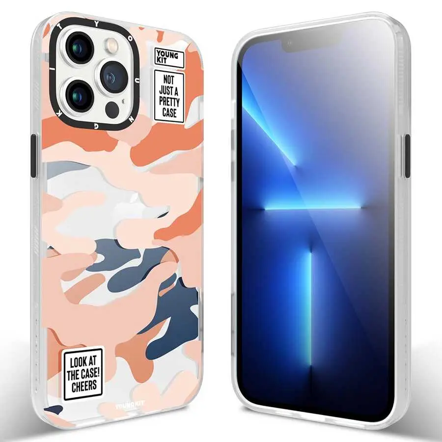 iPhone 13 Pro Max Kamuflaj Desenli Kılıf - YoungKit Kamuflaj Serisi