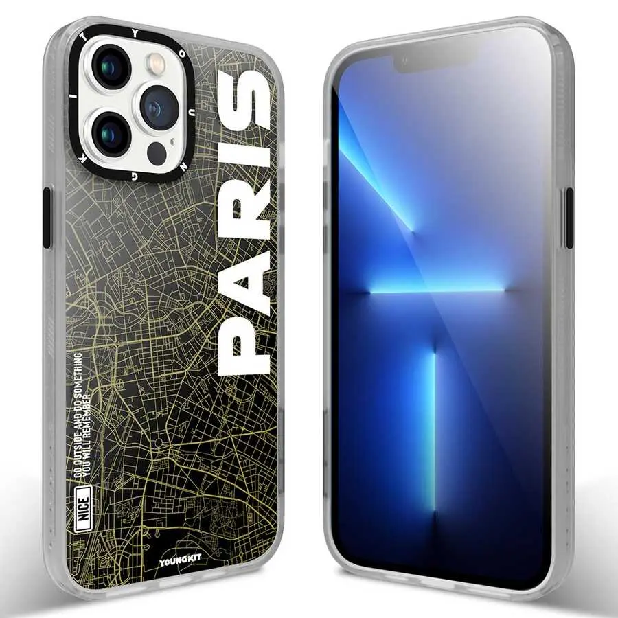 iPhone 13 Pro Max Şehir Desenli Kılıf - YoungKit World Trip