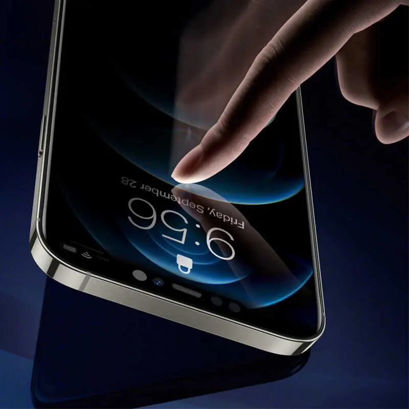 iPhone 13 Pro Max Gizlilik Filtreli Temperli Ekran Koruyucu - Wiwu Easy Install iPrivacy