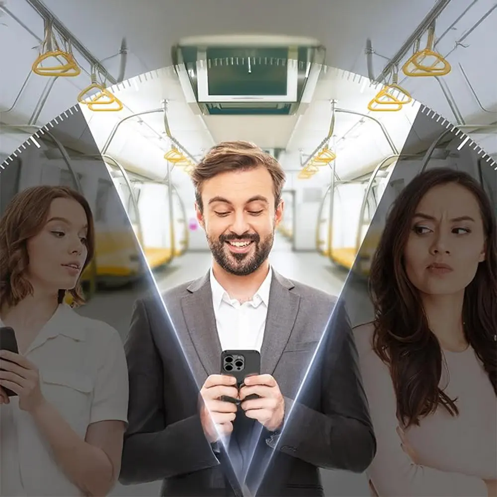 iPhone 13 Gizlilik Temperli Cam Ekran Koruyucu - Zore 2.5D Oliv Privacy