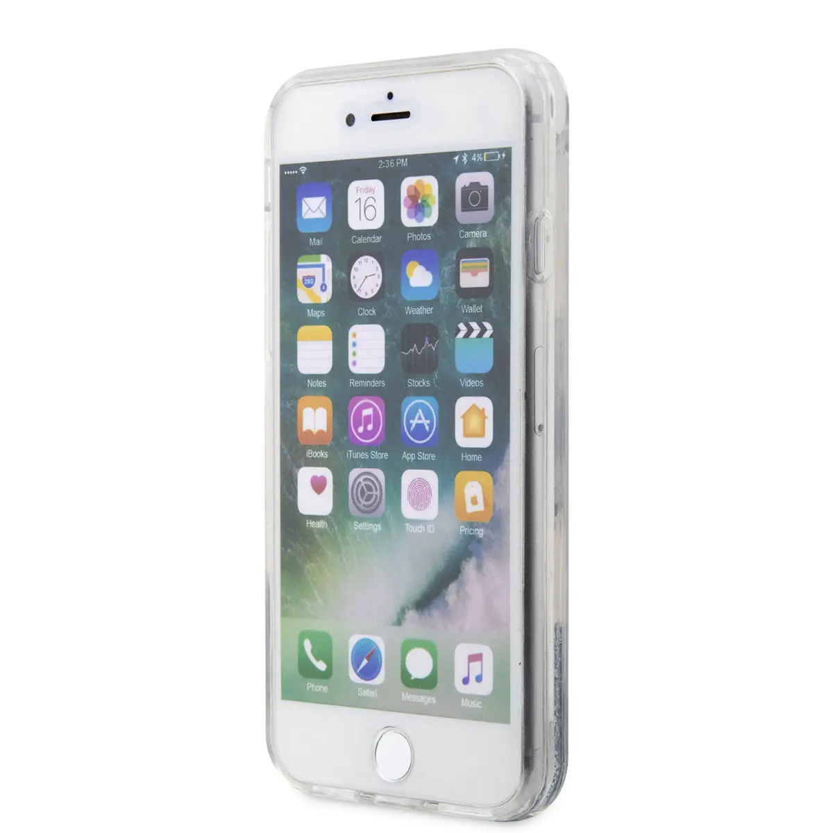 iPhone 7 Sıvılı Simli Kılıf - Karl Lagerfeld Choupette Head