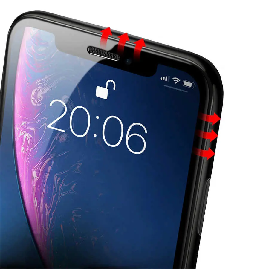iPhone X Seramik Ekran Koruyucu, 3D Kavisli ve Darbe Emici - Davin
