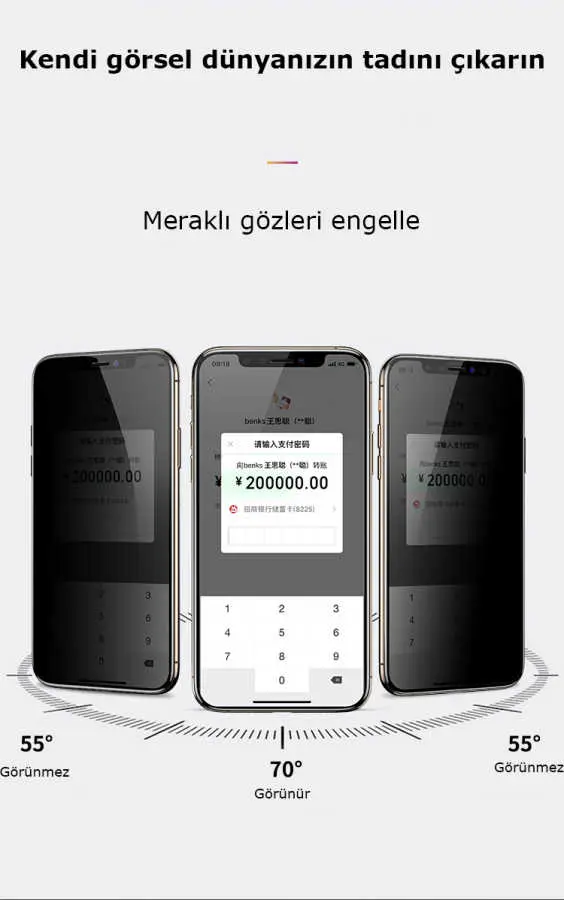 iPhone XS Max 6.5 Ekran Koruyucu - Benks 0.3mm V Pro Privacy