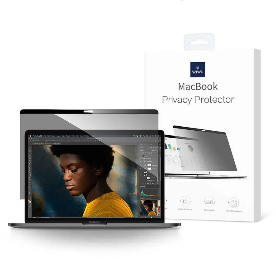 MacBook Pro 15" Retina Gizlilik Filtreli Ekran Koruyucu - Wiwu Privacy
