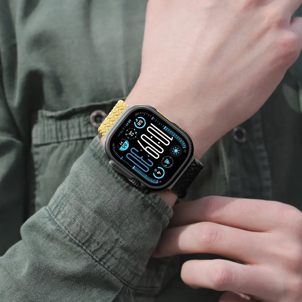 Apple Watch 46 mm Hasır Dokuma Saat Kordonu - Amazingthing Glamour Blend