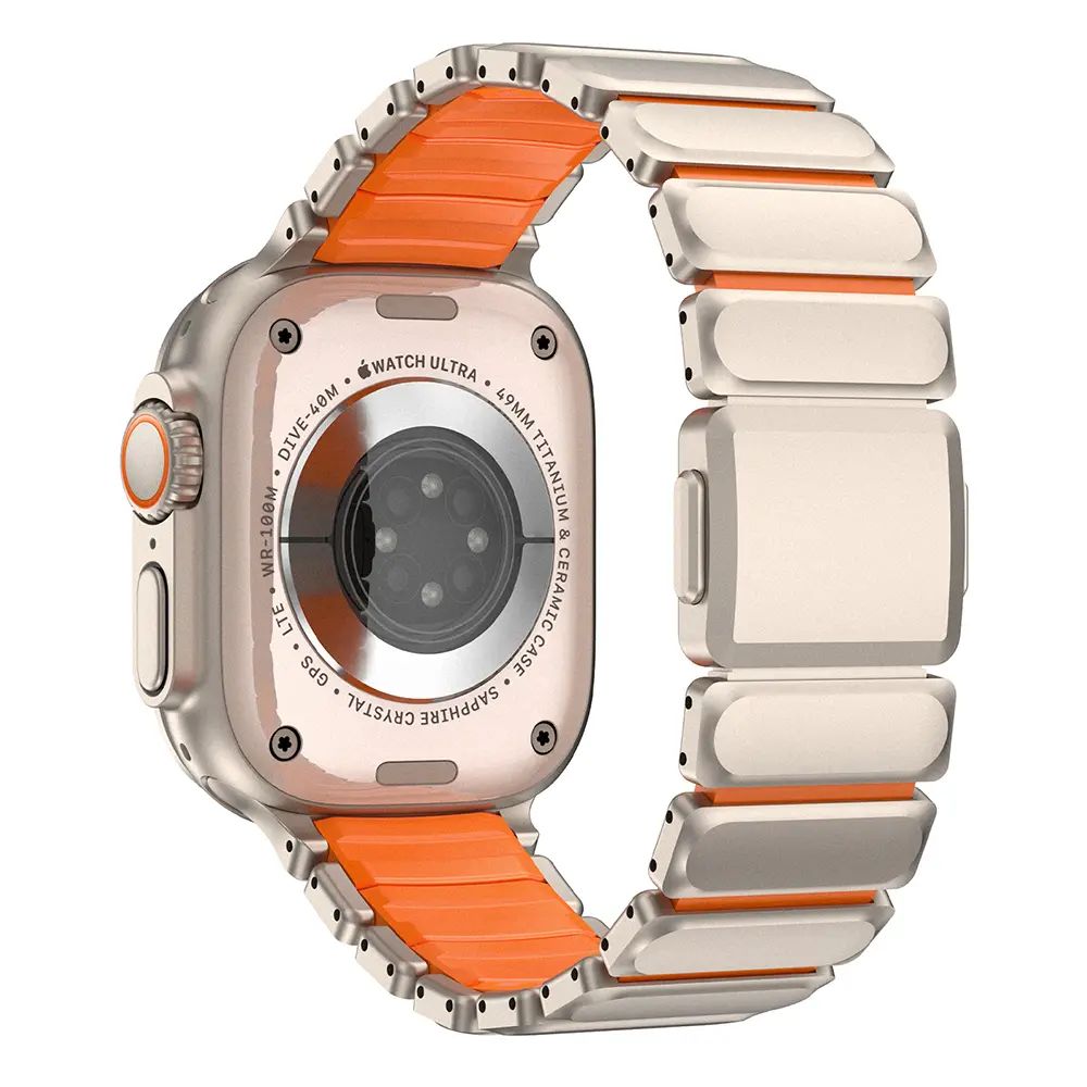 Apple Watch 46 mm Paslanmaz Çelik Kordon - Mohseven Titancore No.2