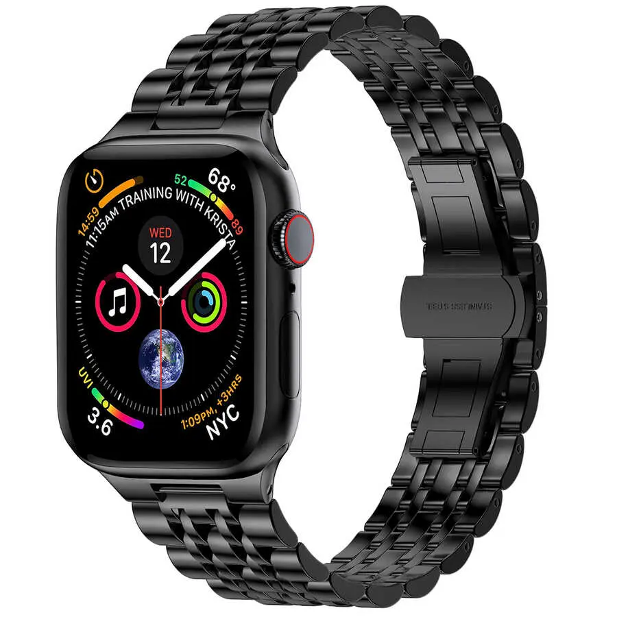 Apple Watch 38 mm Metal Kordon - Wiwu Seven Beads Steel Belt