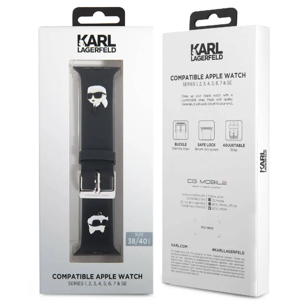 Apple Watch 38 mm Silikon Kordon - Karl Lagerfeld İkonik Logolu