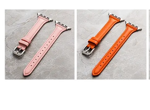 Apple Watch 40 mm Deri Kordon, Dikişli ve Metal Tokalı - Zore KRD-28