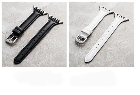Apple Watch 40 mm Deri Kordon, Dikişli ve Metal Tokalı - Zore KRD-28