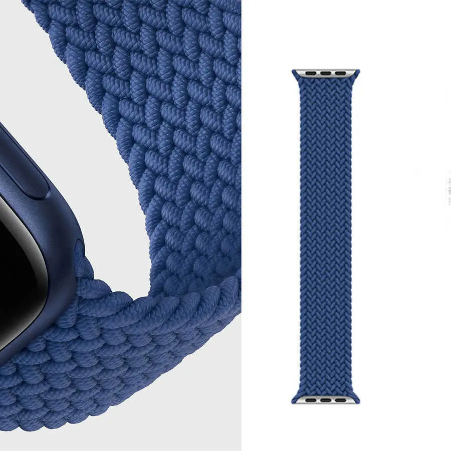 Apple Watch 42 mm Örgü Saat Kordonu - Wiwu Braided Solo Loop Large