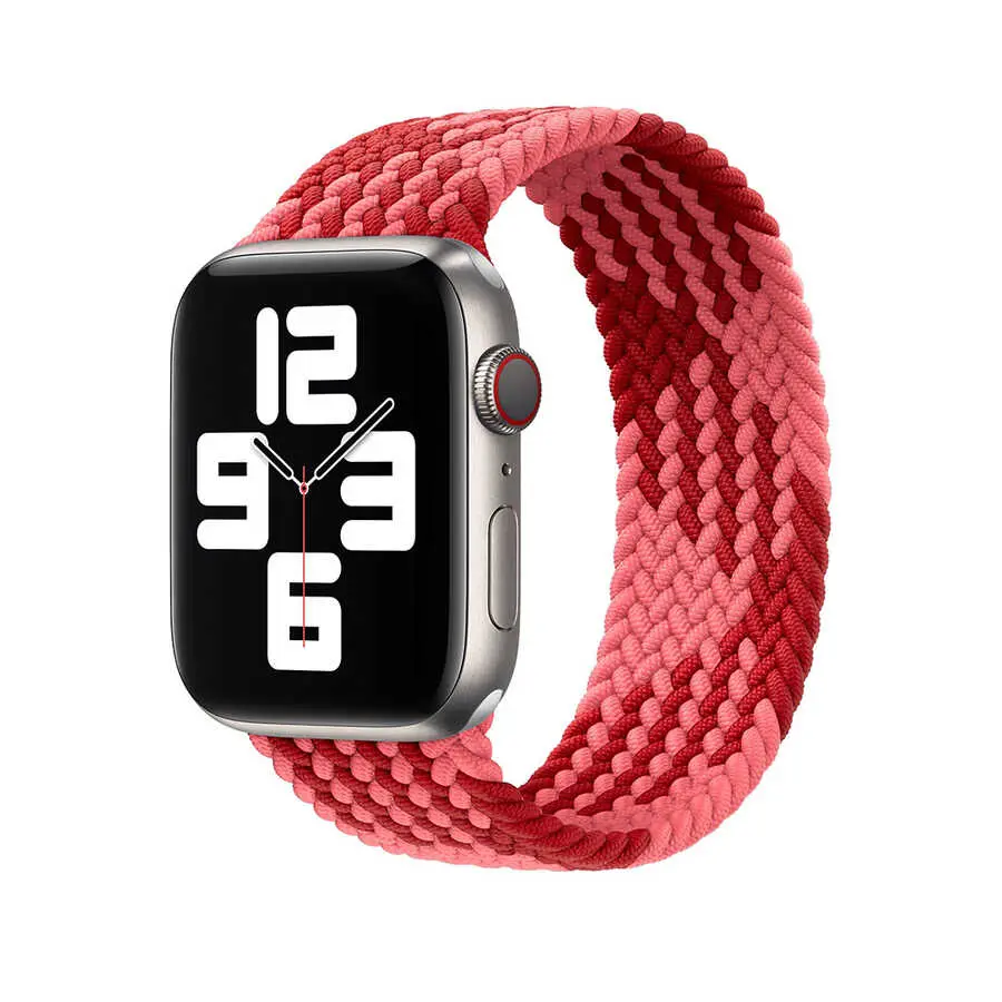 Apple Watch 44 mm Örgü Solo Loop Kordon - Wiwu Braided Contrast Color