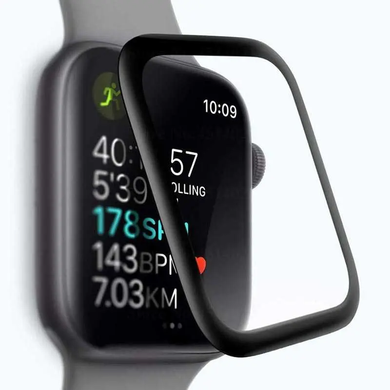 Apple Watch 44 mm Tam Yapışkanlı Temperli Cam Ekran Koruyucu - Zore
