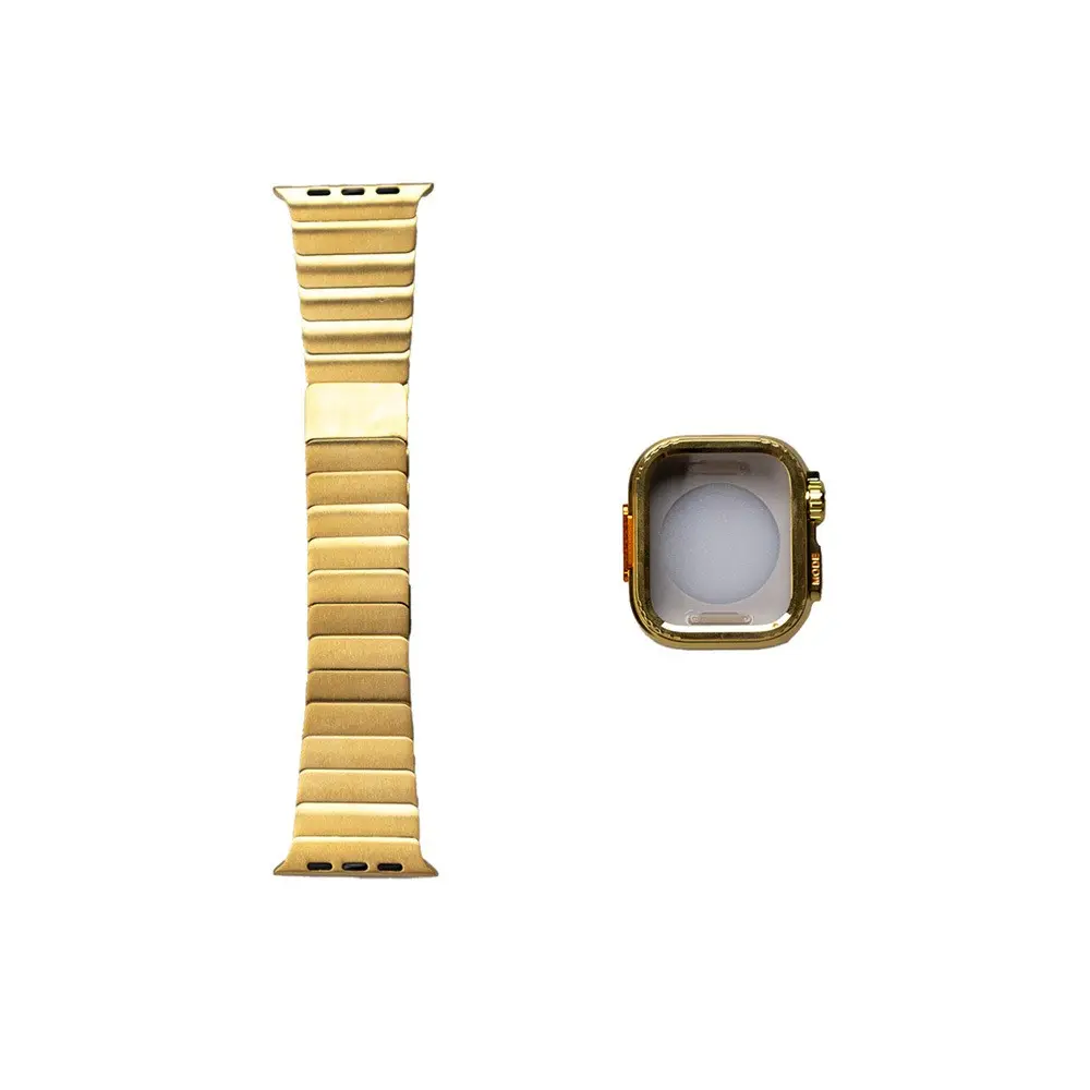 Apple Watch 44 mm Sert Kasa Koruyuculu Metal Kordon - Zore KRD-126