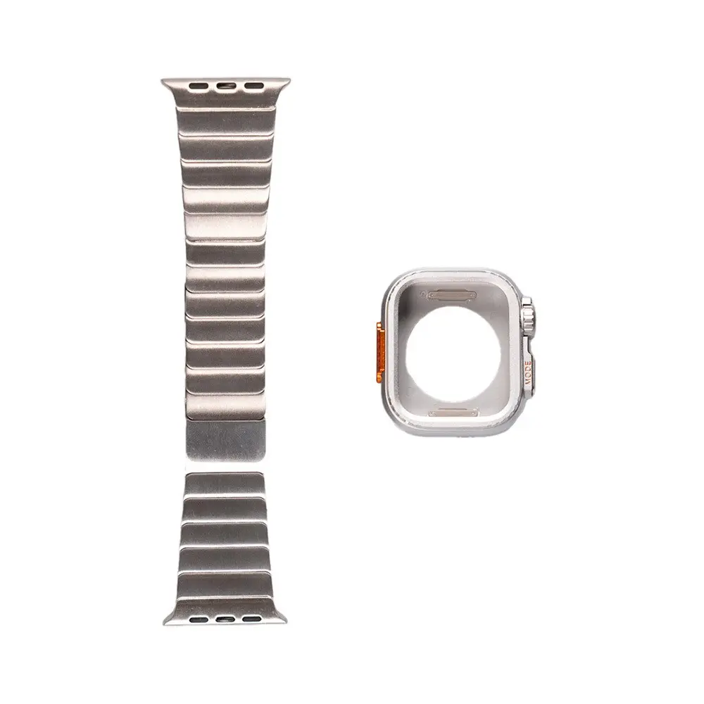 Apple Watch 44 mm Sert Kasa Koruyuculu Metal Kordon - Zore KRD-126