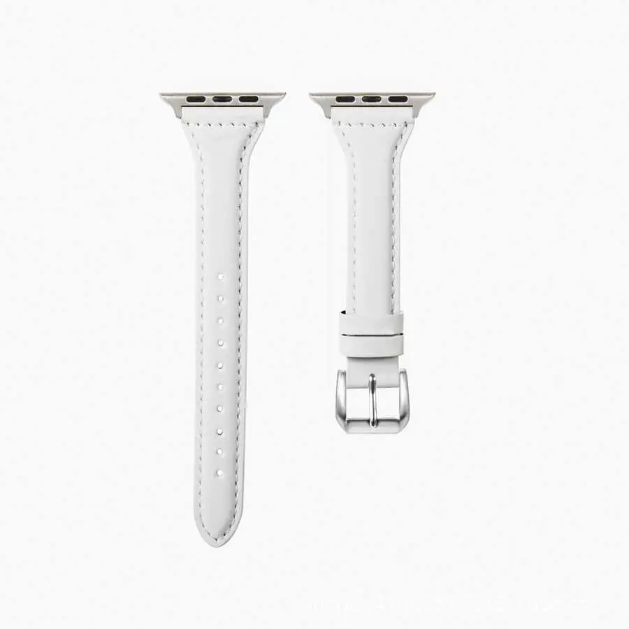 Apple Watch 44 mm Deri Kordon, Metal Tokalı - Zore KRD-28