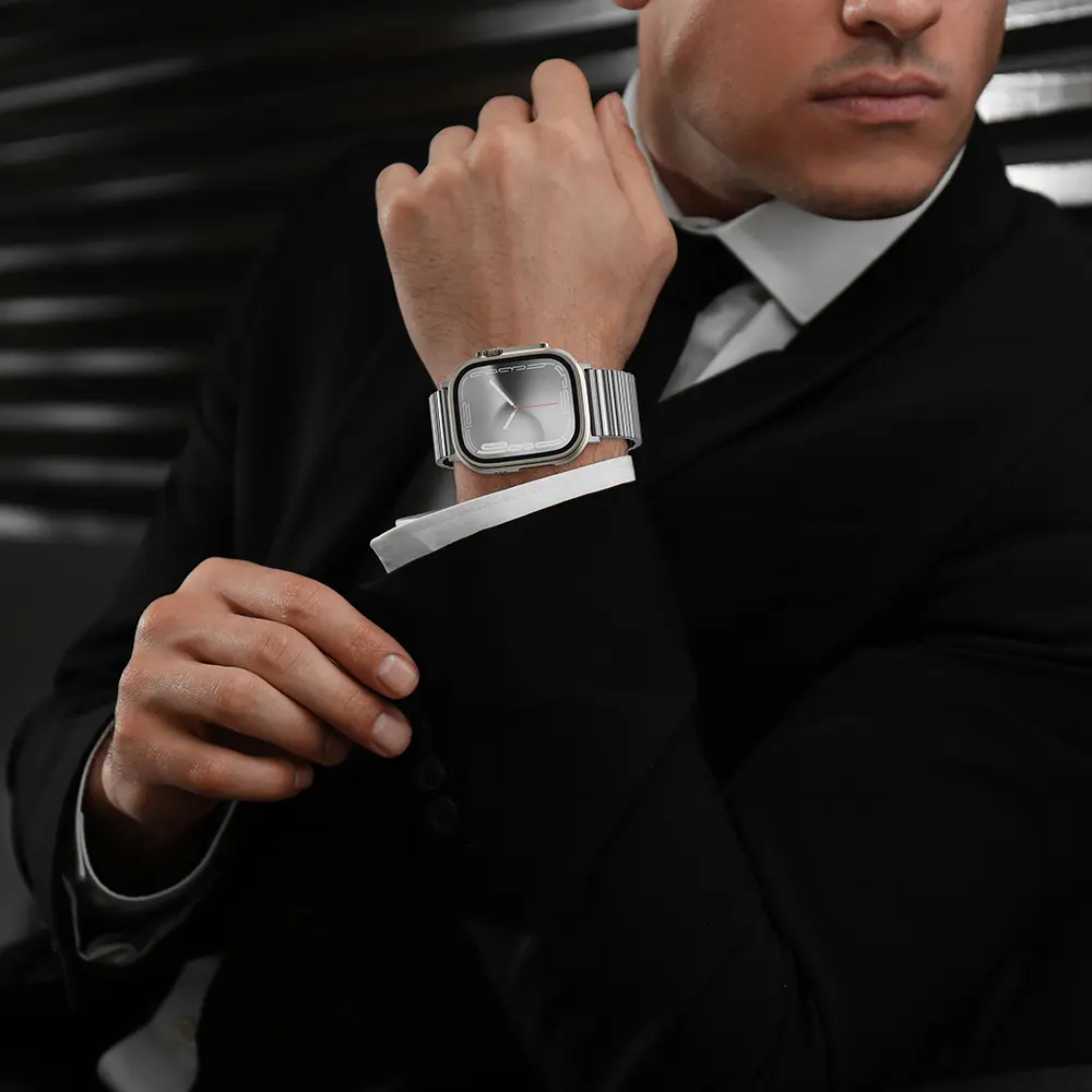 Apple Watch 45 mm 904L Paslanmaz Çelik Metal Kordon - Amazingthing Titan Steel