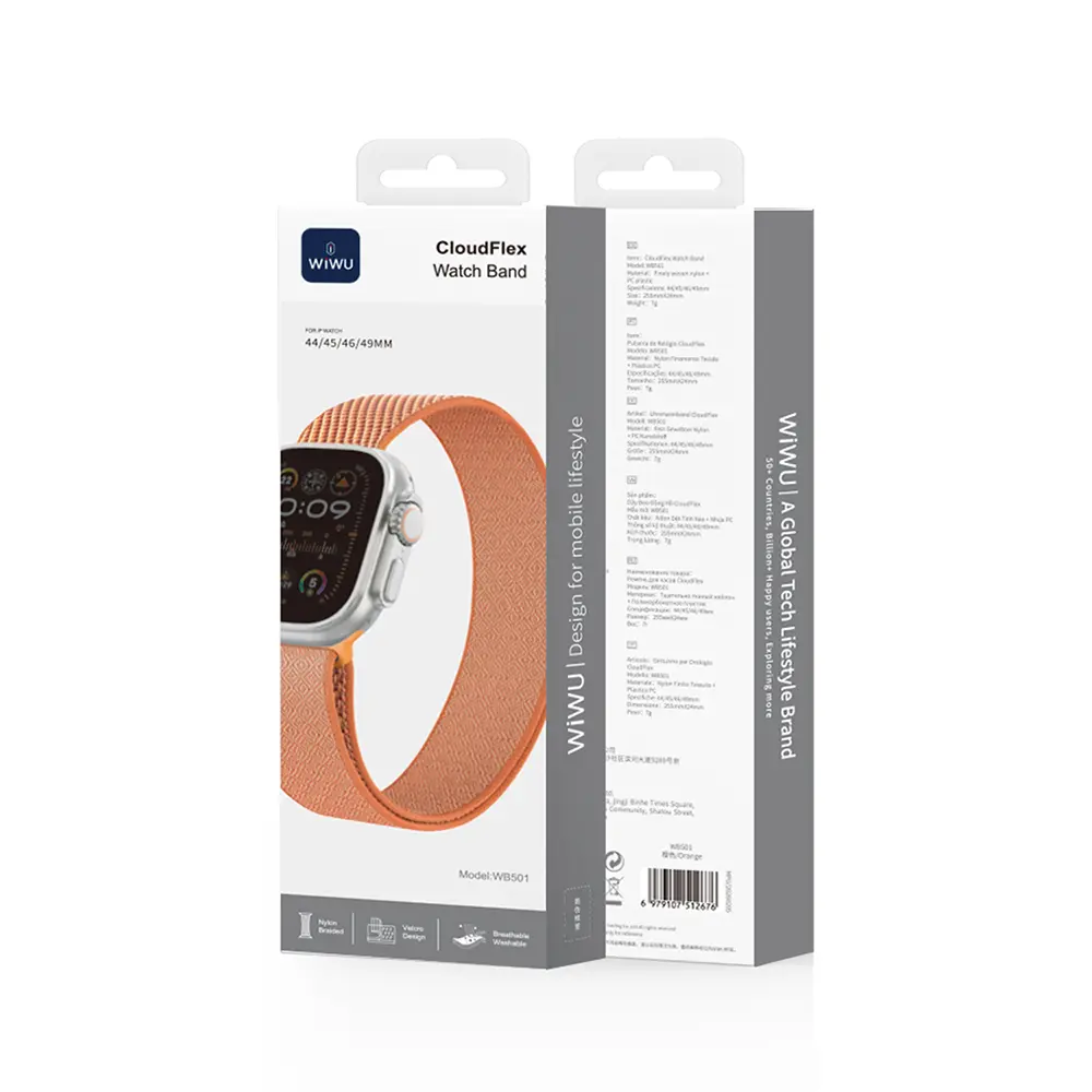 Apple Watch 45 mm Hasır Örgü Saat Kordonu - Wiwu WB501 CloudFlex