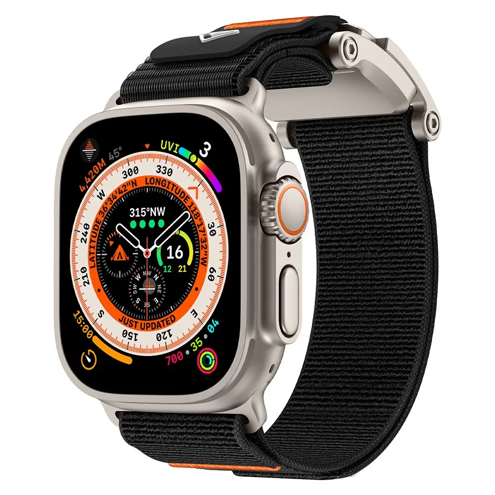 Apple Watch 45 mm Naylon Kumaş Hasır Örgülü Kordon - Zore KRD-154