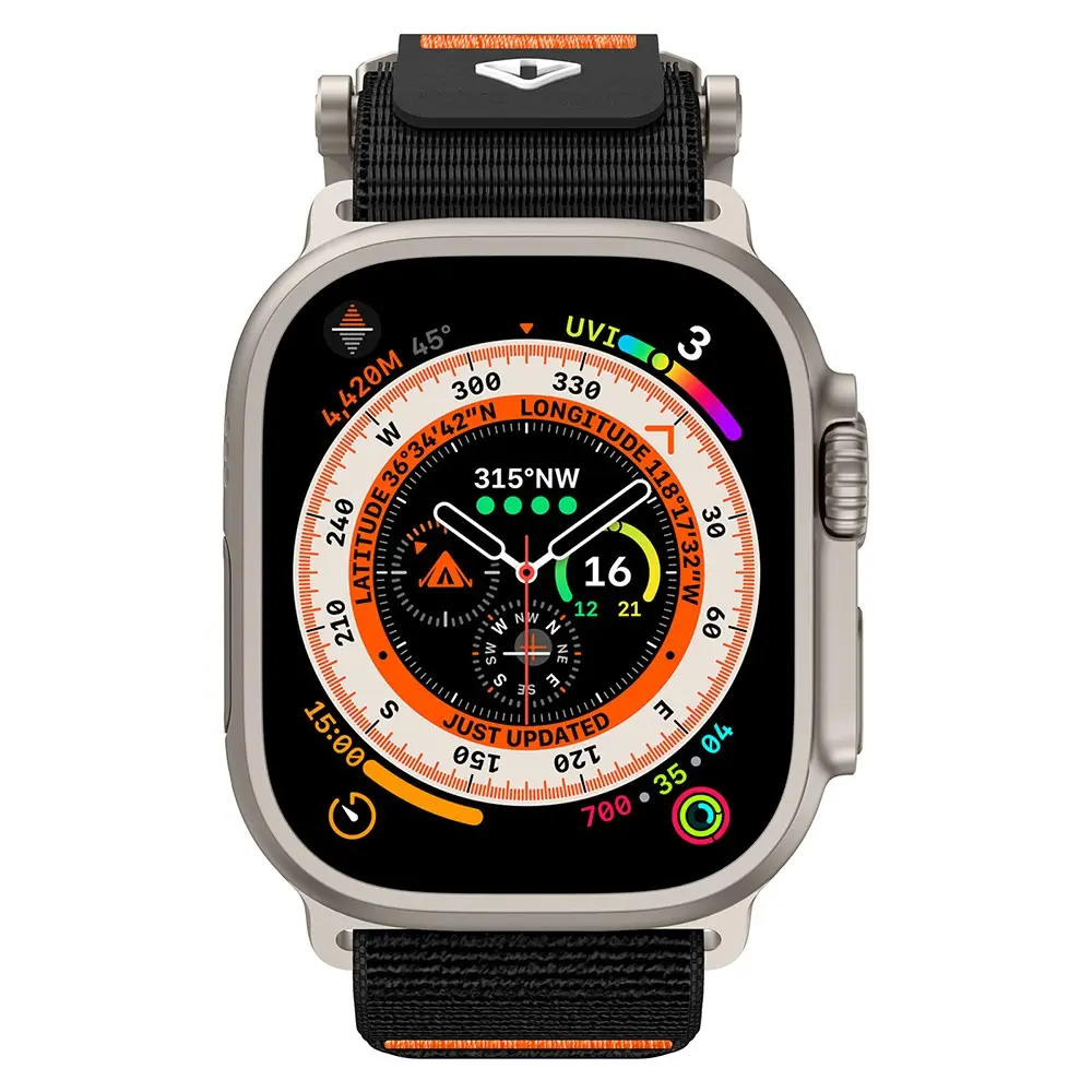 Apple Watch 45 mm Naylon Kumaş Hasır Örgülü Kordon - Zore KRD-154