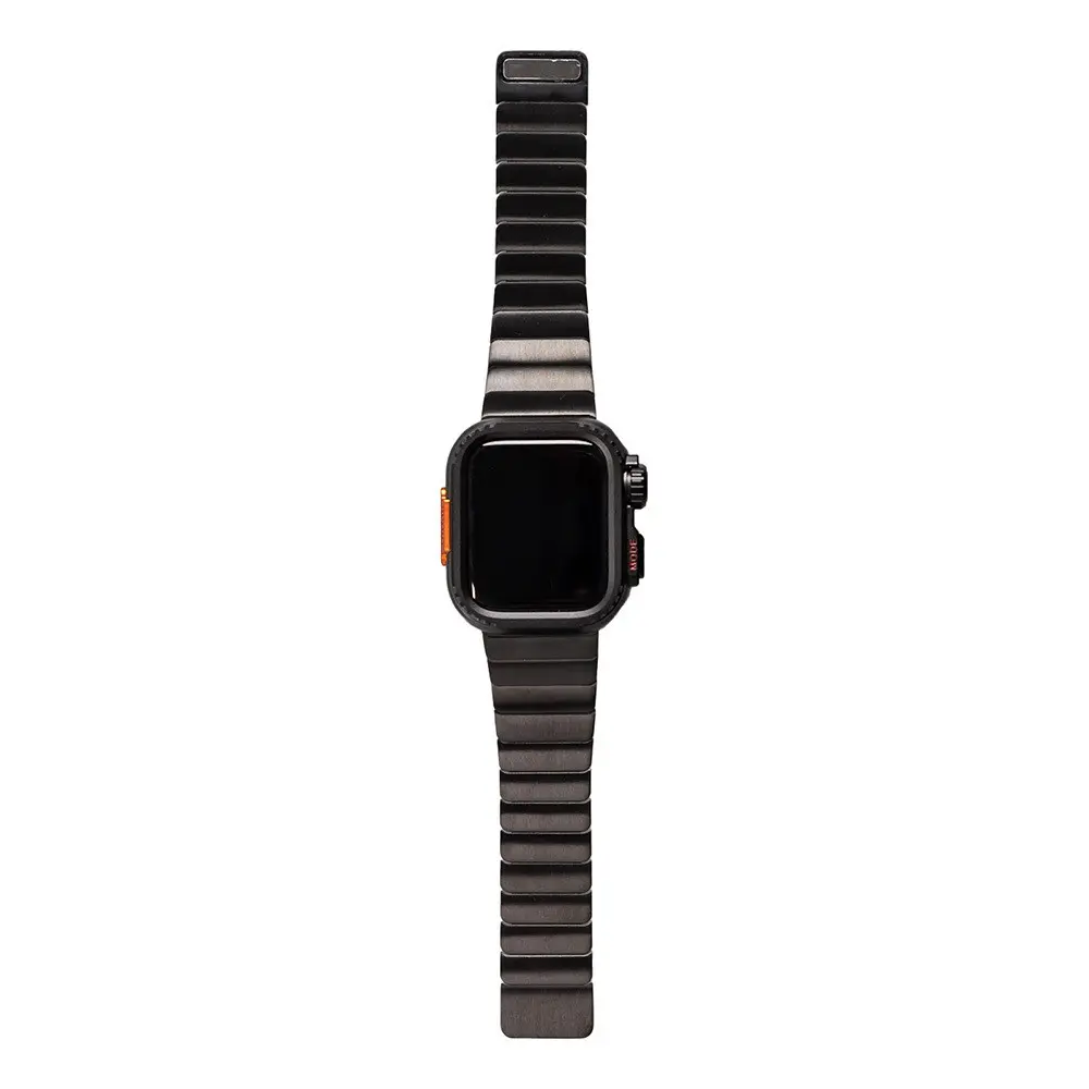Apple Watch 45 mm Sert Kasa Koruyuculu Metal Kordon - Zore KRD-126