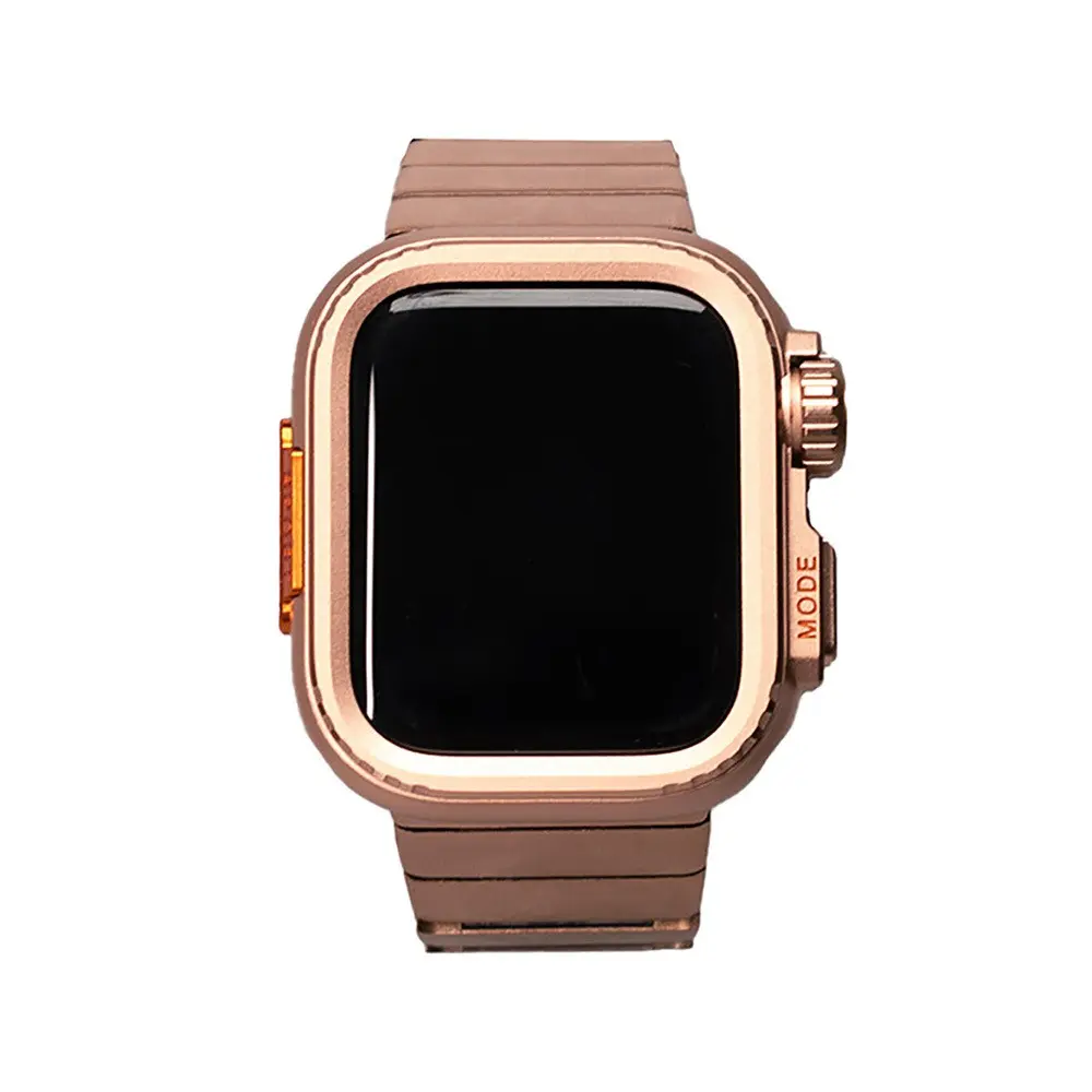 Apple Watch 45 mm Sert Kasa Koruyuculu Metal Kordon - Zore KRD-126